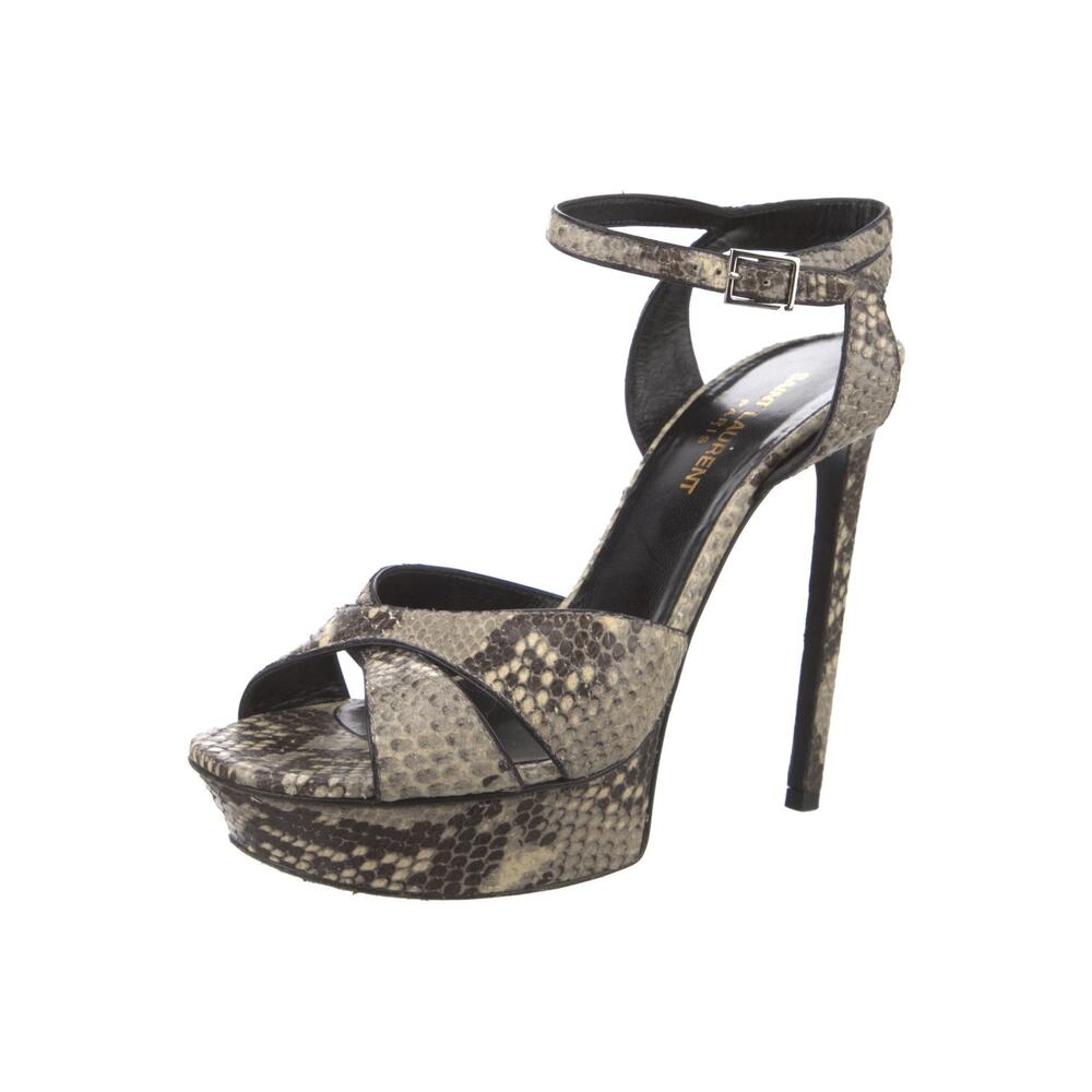 Saint Laurent Python Embossed Leather Bianca Plat… - image 2